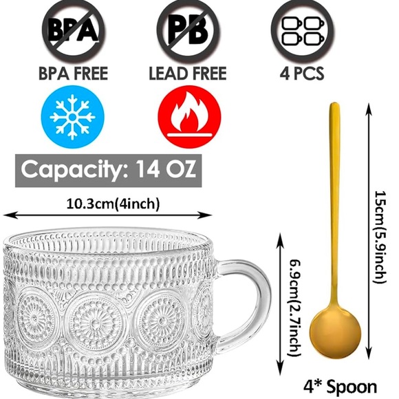 Vintage Embossed glass/bowls - Picture 4 of 5